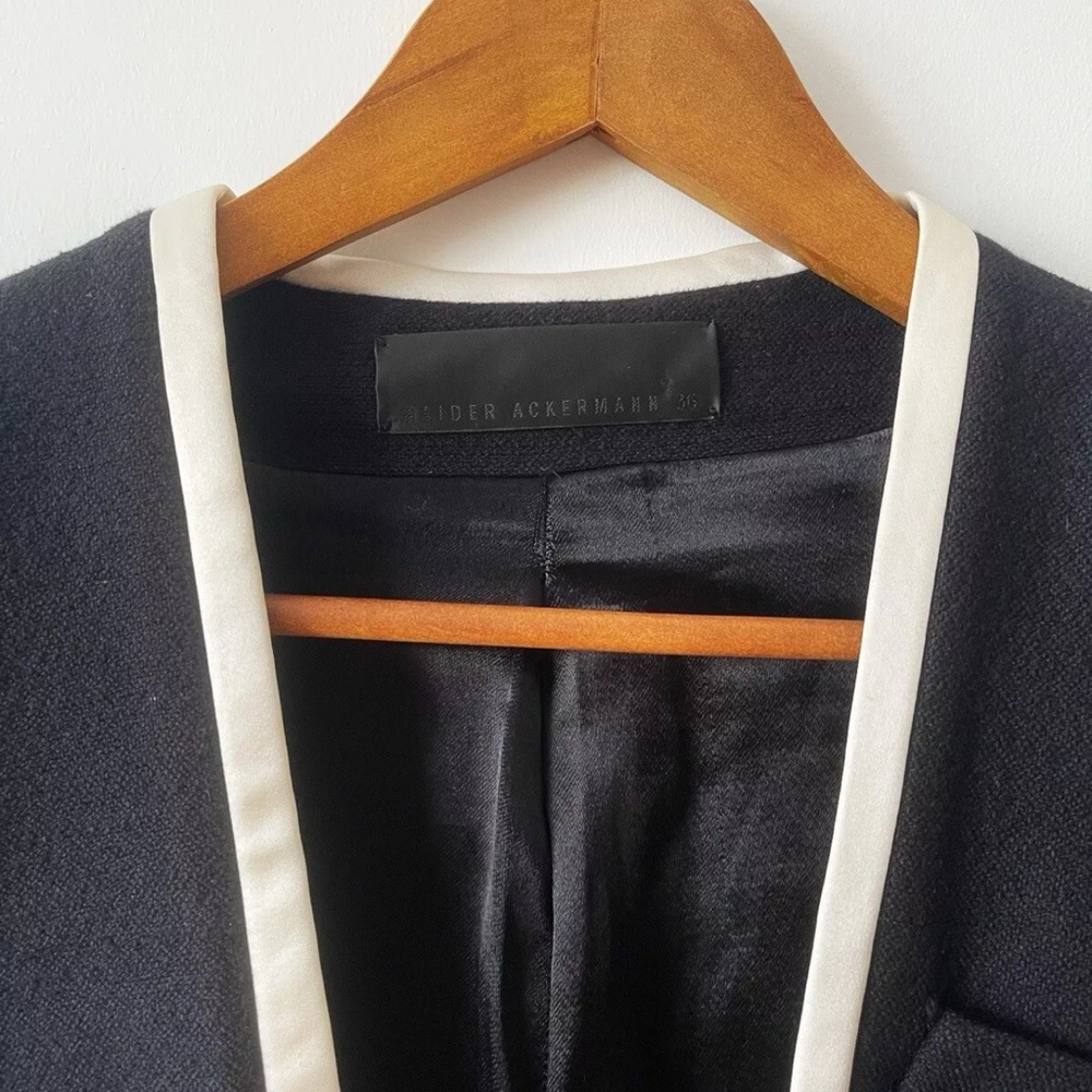 HAIDER ACKERMANN Bicolor Jacket 36 Monochromatic Black White - Picture 5 of 5